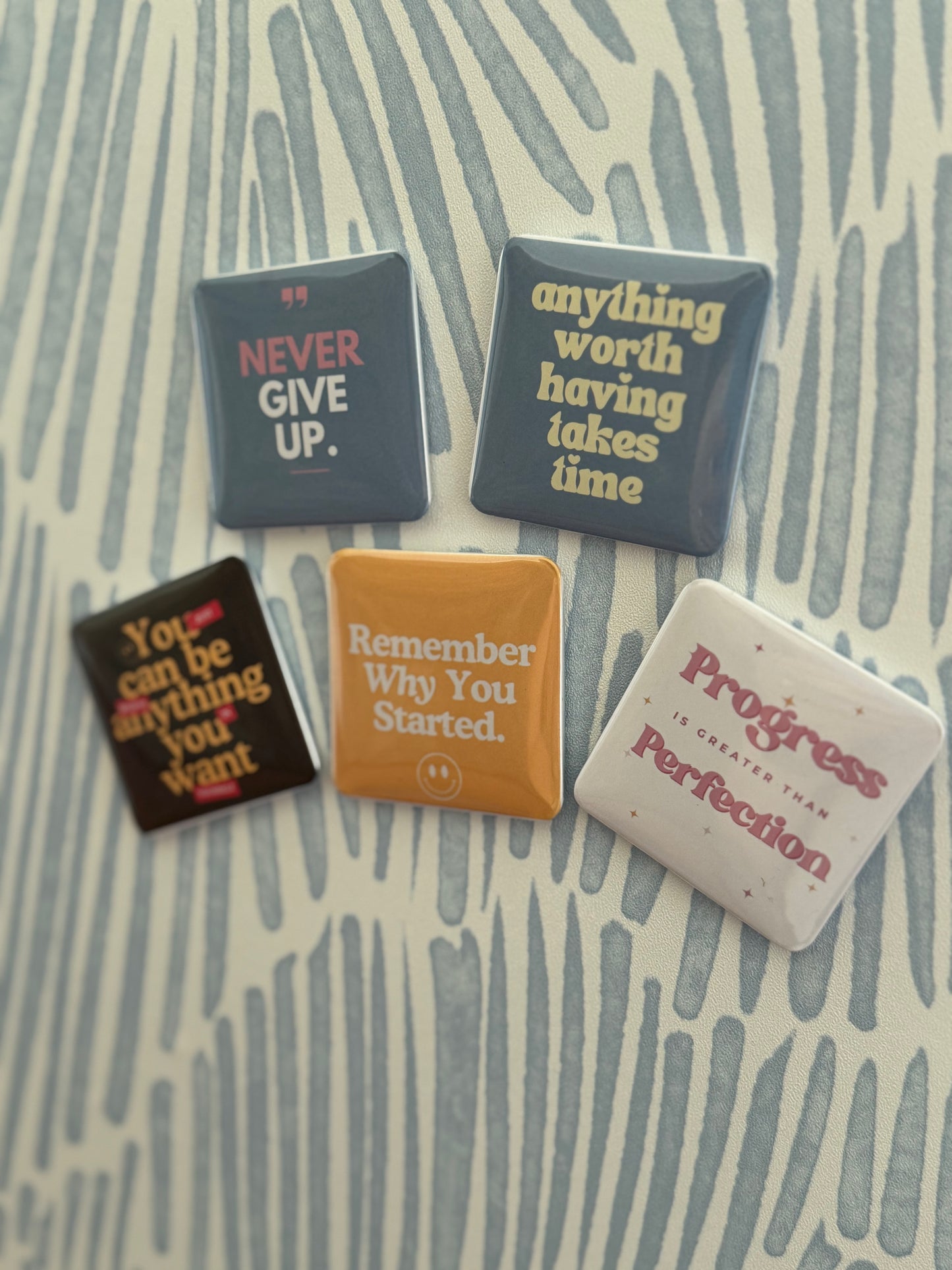 Custom 2x2 quote fridge magnets great for gifts, housewarming gifts,