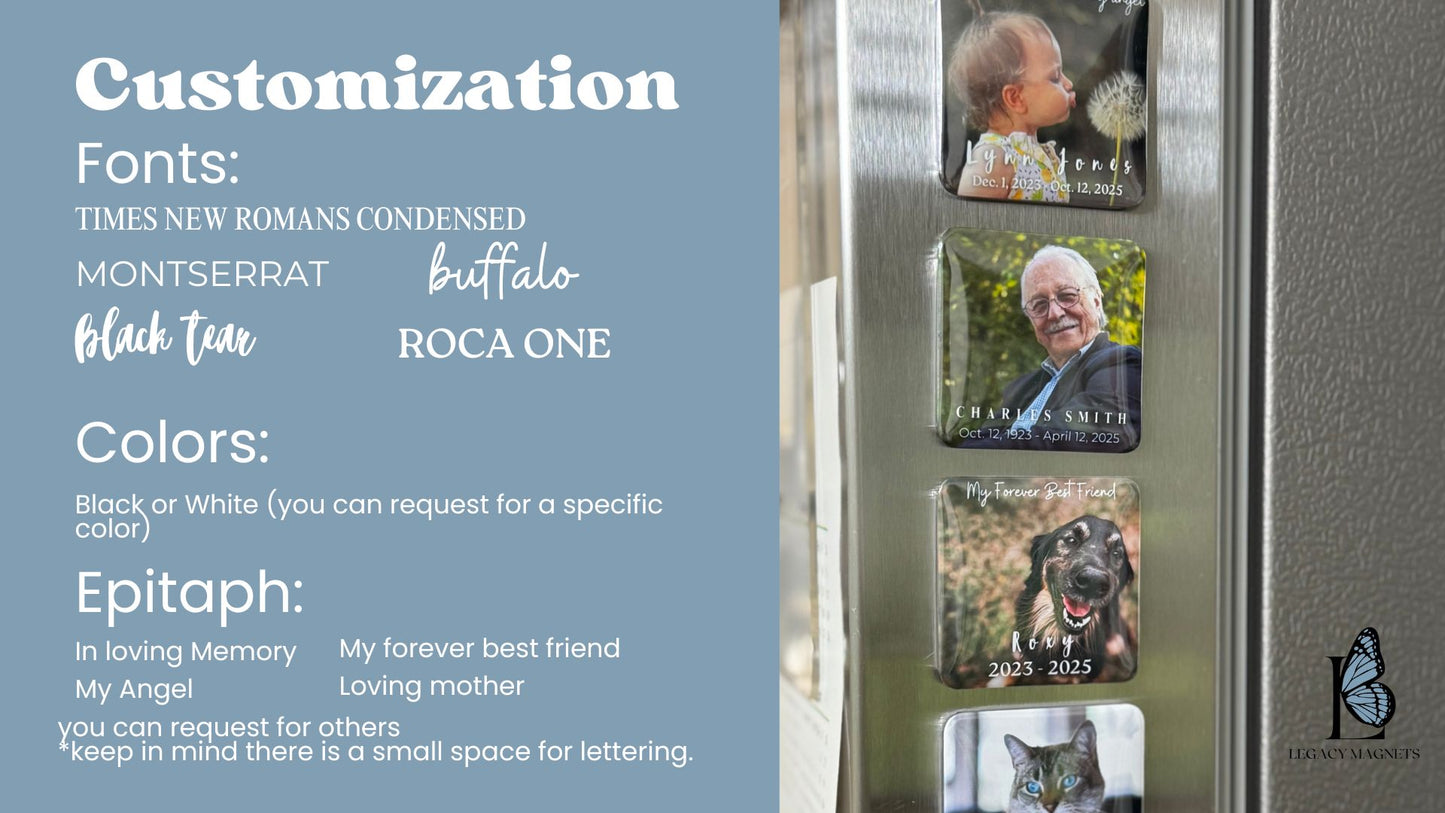 Legacy Memorial Photo Magnet – 2x2 Custom Keepsake for Funerals & Celebrations of Life (Copy)
