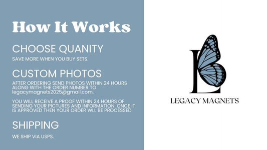 Legacy Memorial Photo Magnet – 2x2 Custom Keepsake for Funerals & Celebrations of Life (Copy)